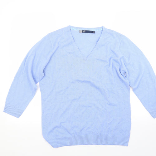 isle Womens Blue   Henley Jumper Size 16
