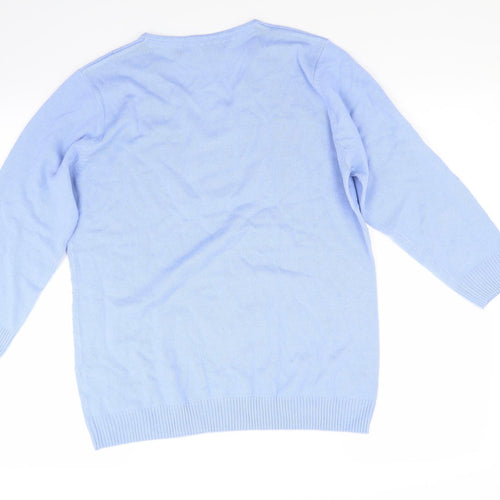 isle Womens Blue   Henley Jumper Size 16