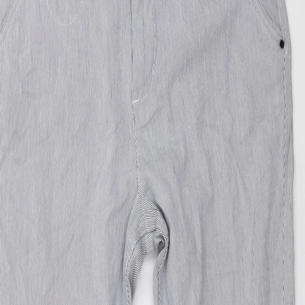 Per Una Womens White Striped  Trousers  Size 14 L27 in