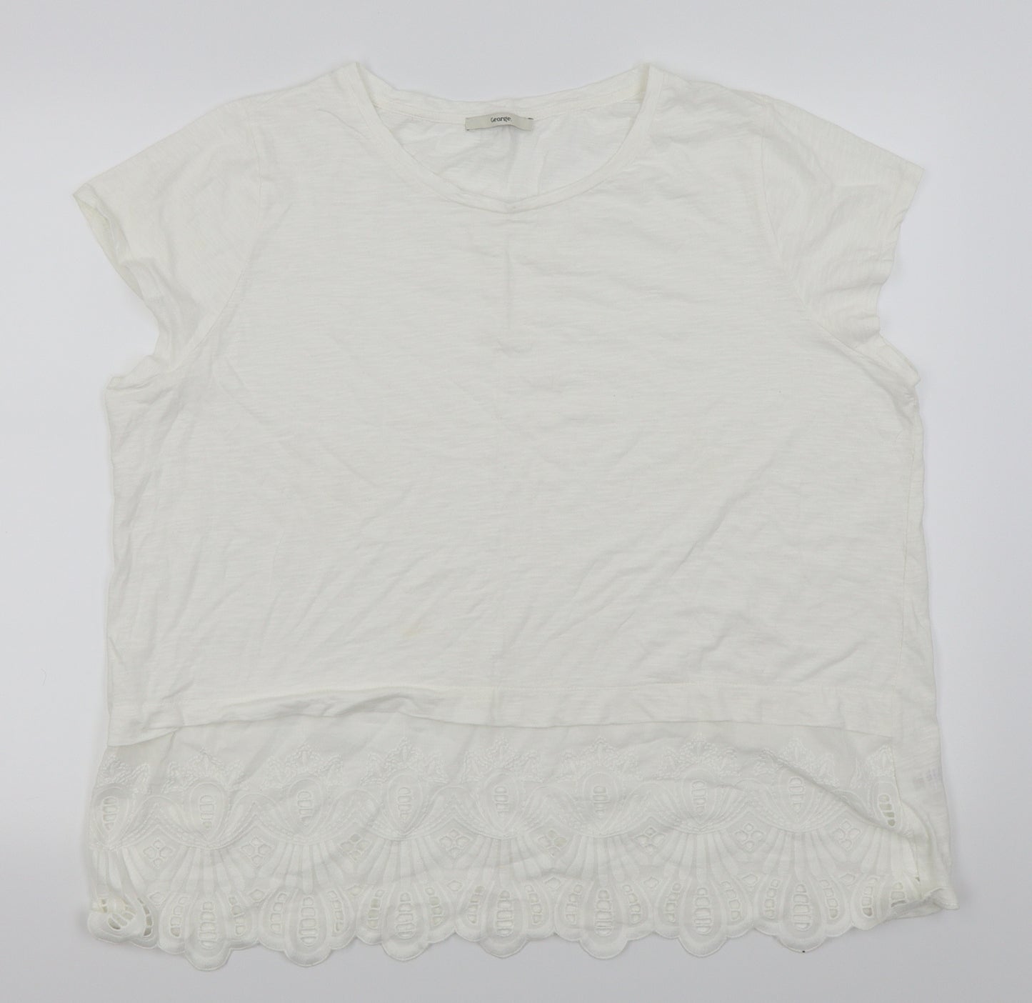 Asda George Womens White   Basic T-Shirt Size 22
