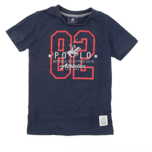 Beverly Hills Boys Blue   Basic T-Shirt Size 7-8 Years