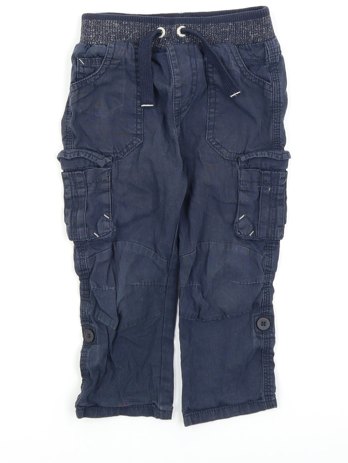 Asda George Boys Blue   Cargo Trousers Size 18-24 Months