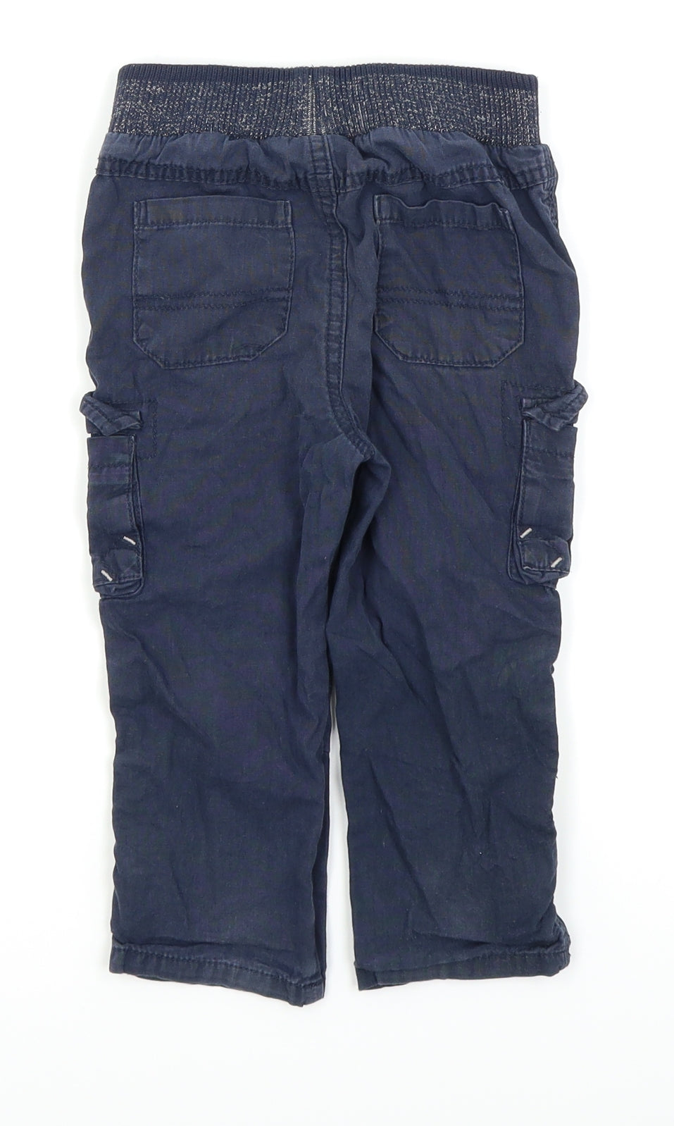 Asda George Boys Blue   Cargo Trousers Size 18-24 Months