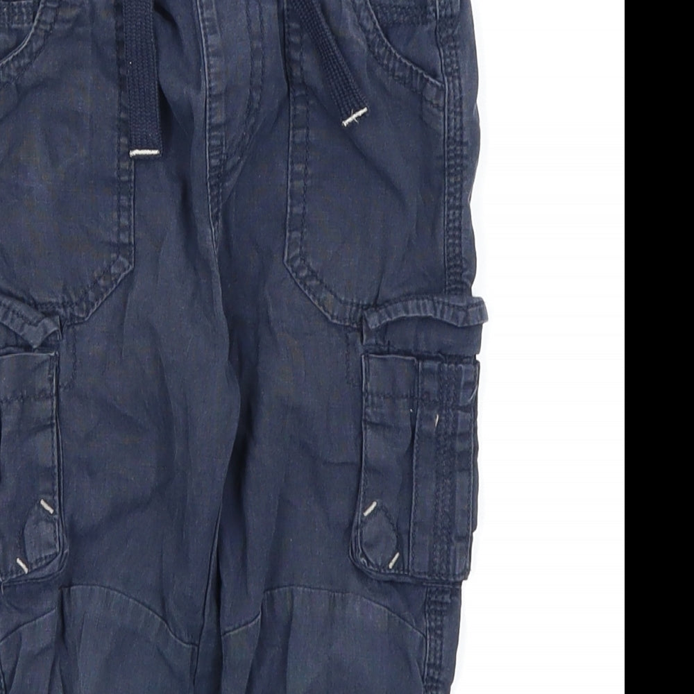 Asda George Boys Blue   Cargo Trousers Size 18-24 Months