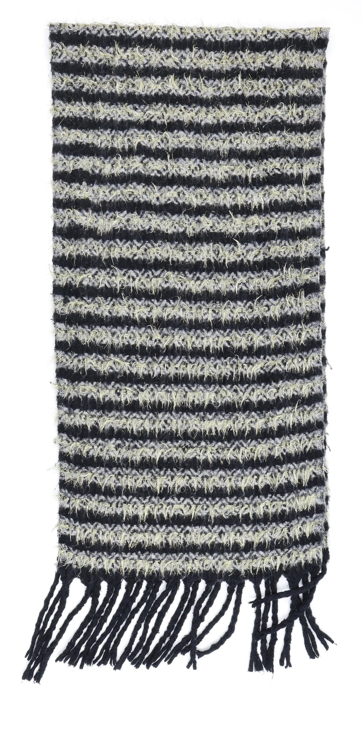 Preworn Womens Black Striped   Scarf