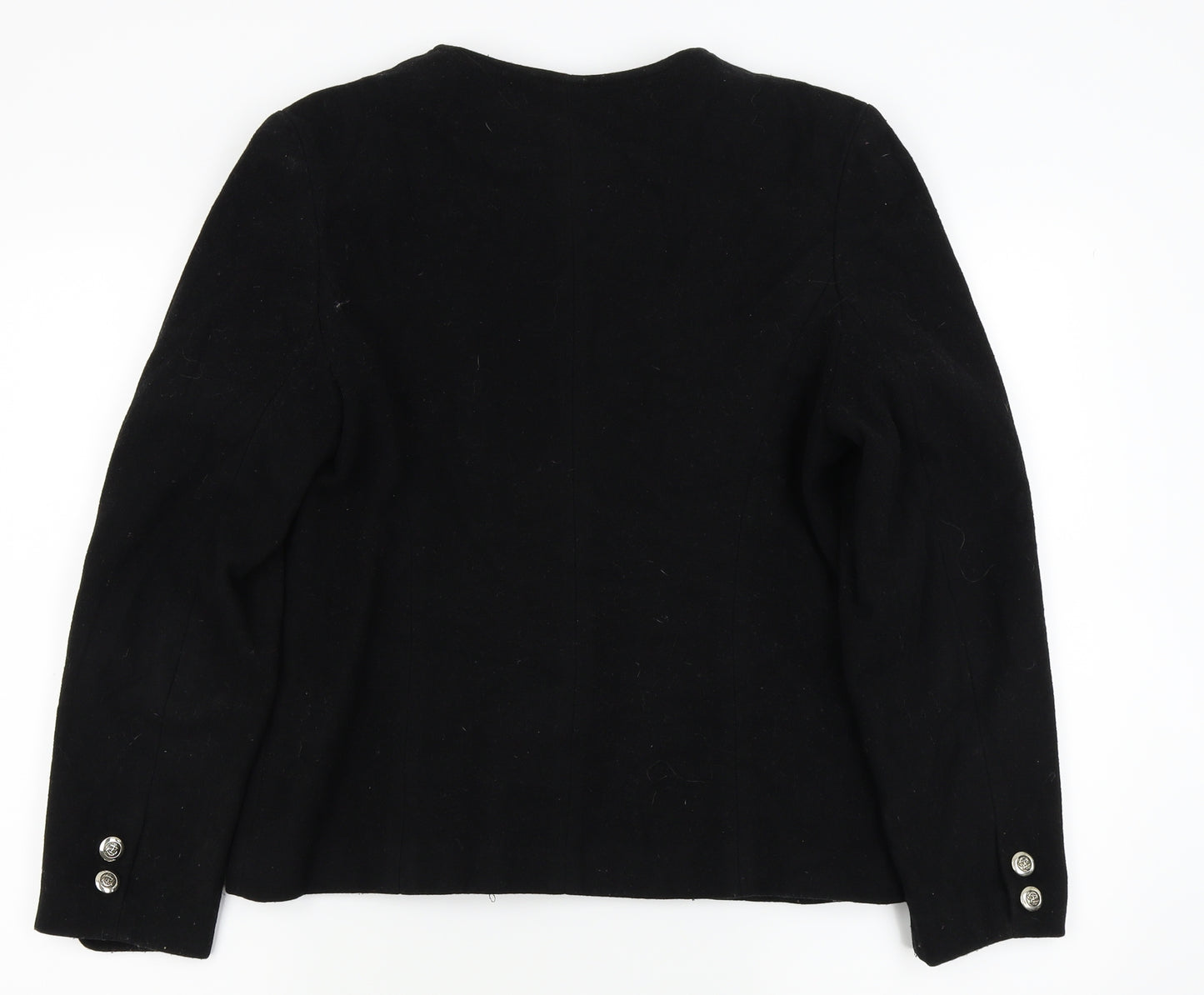 Preworn Womens Black   Pullover Jumper Size 14  - button up