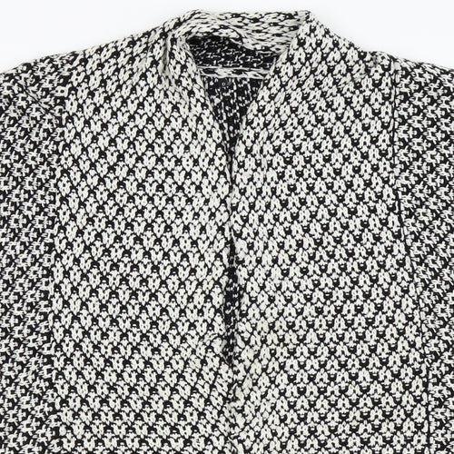 Preworn Womens Black Houndstooth  Cardigan Jumper Size L