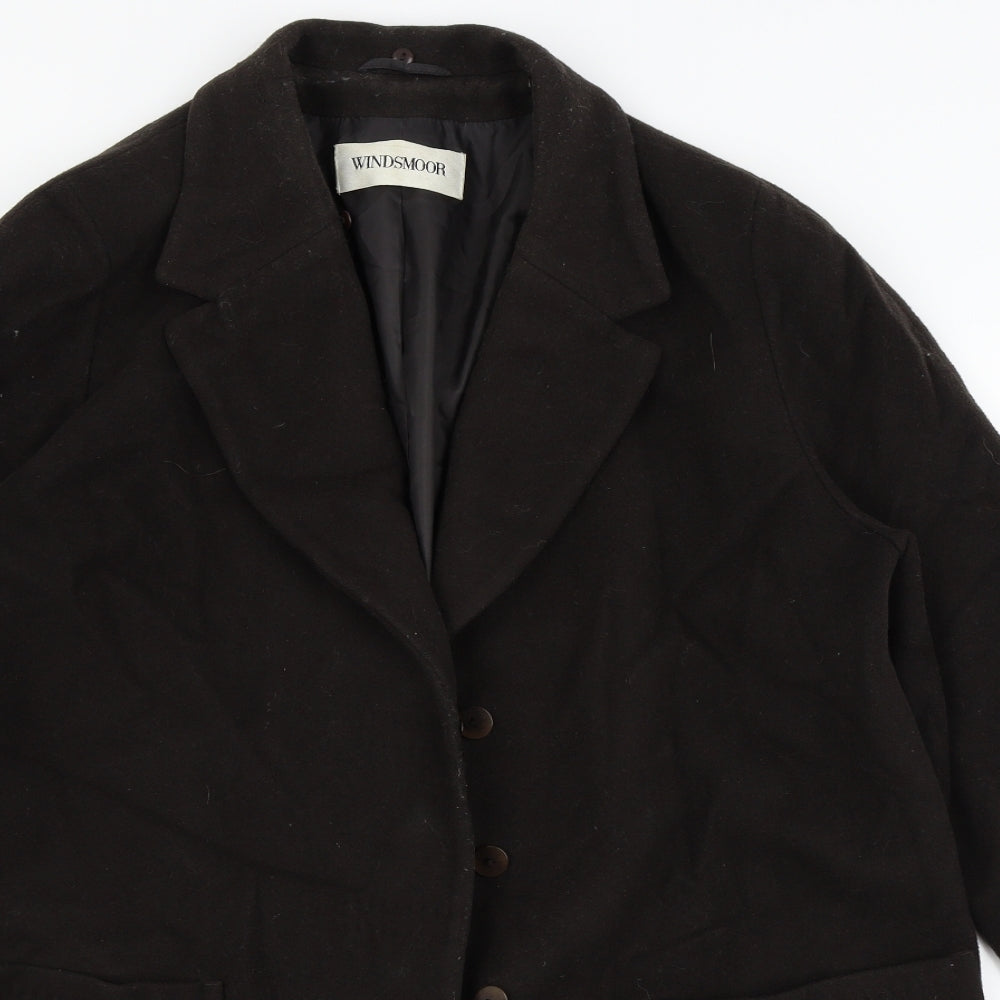 Windsmoor Womens Brown Houndstooth  Overcoat Coat Size 12