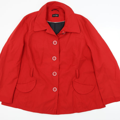 Asda George Womens Red   Overcoat Coat Size 22