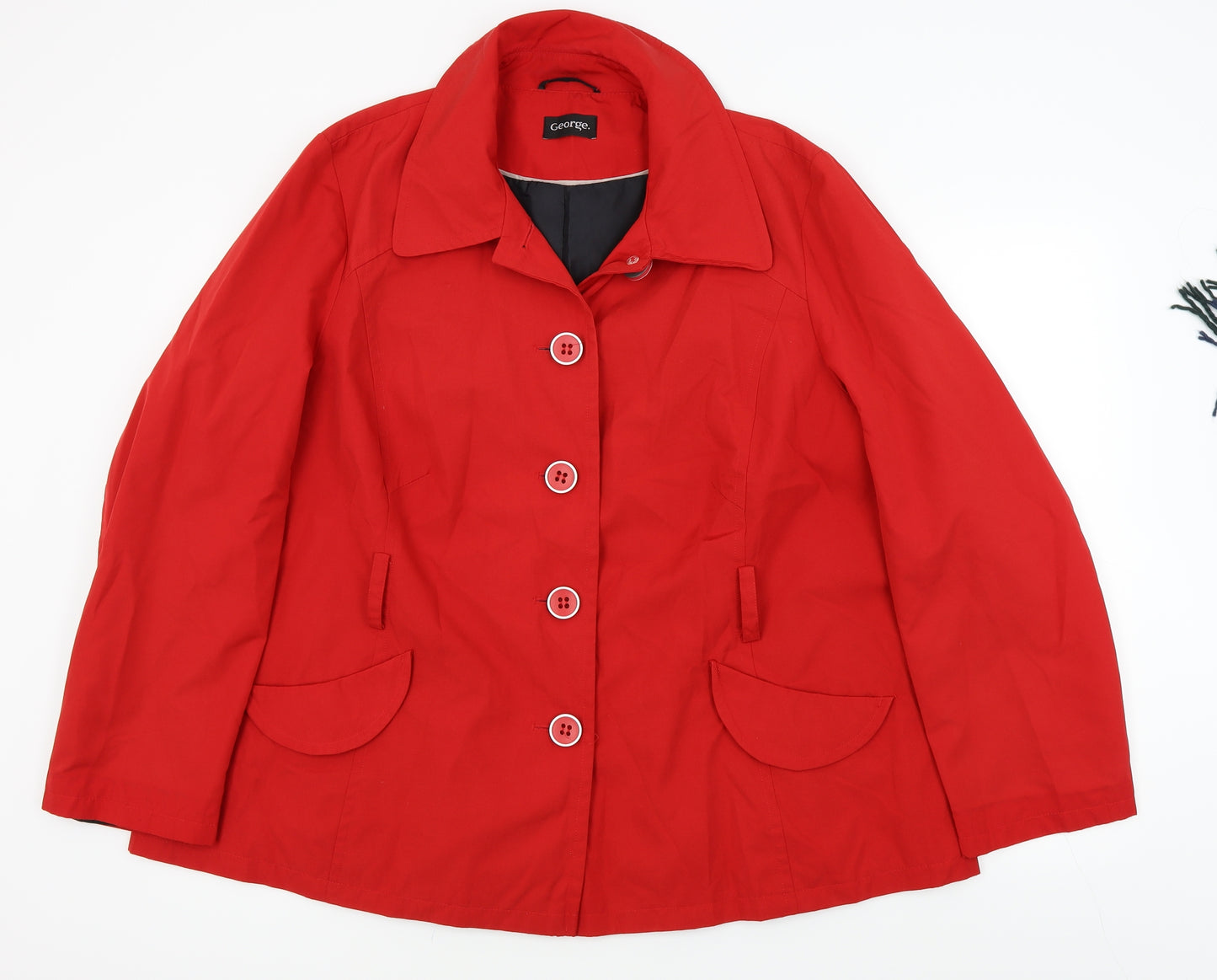 Asda George Womens Red   Overcoat Coat Size 22