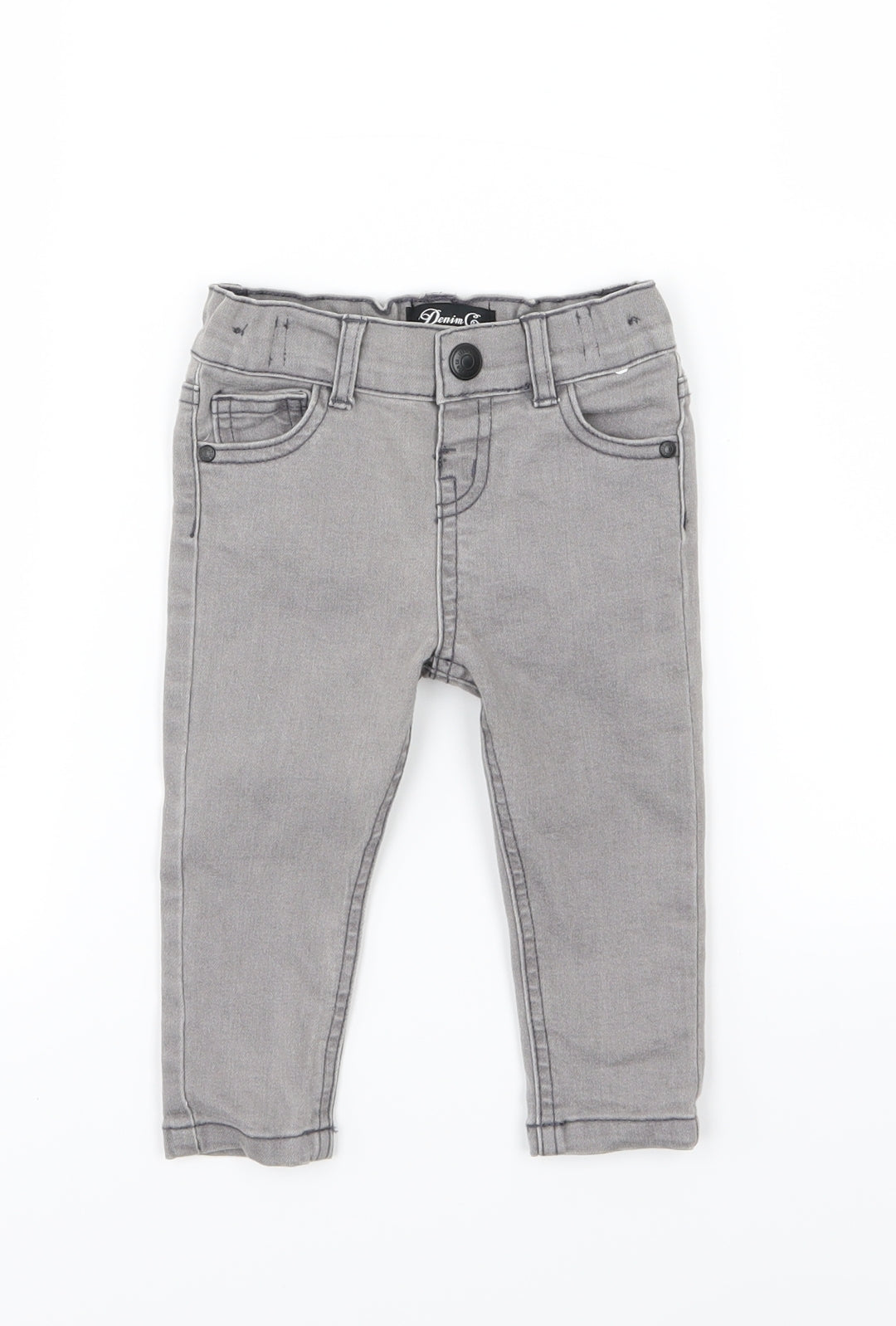Denim & Co. Boys Grey  Denim  Jeans Size 6-9 Months