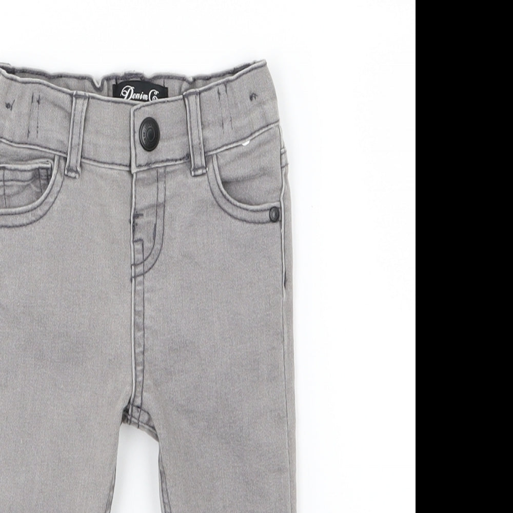 Denim & Co. Boys Grey  Denim  Jeans Size 6-9 Months