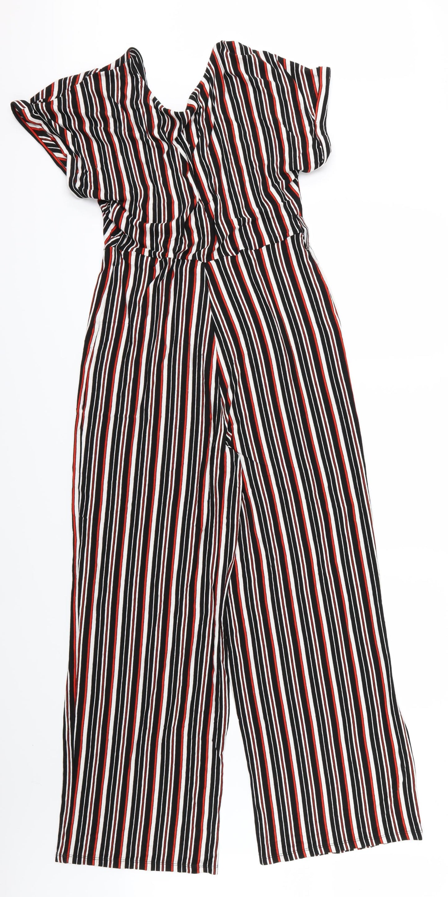 F&F Womens Multicoloured Striped Jersey Jumpsuit One-Piece Size 12 L27 in