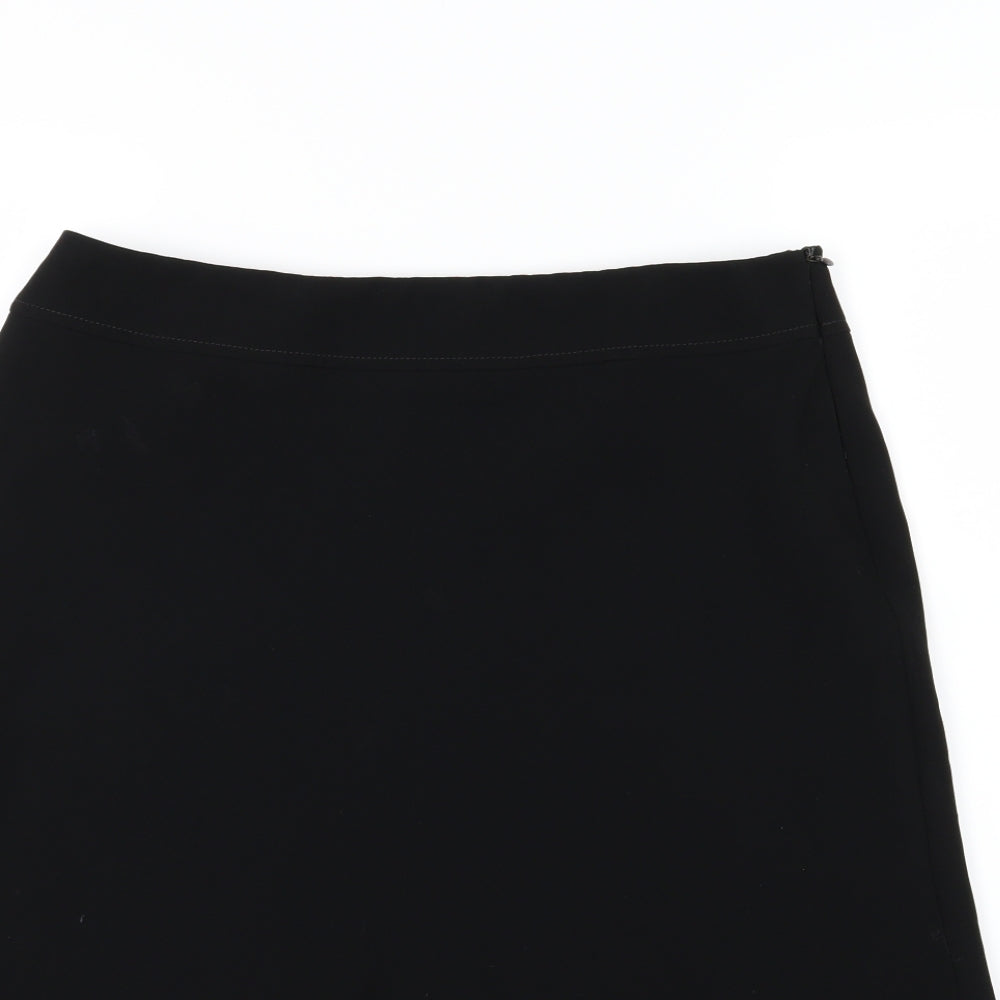 Marks and Spencer Womens Black  Rayon A-Line Skirt Size 14