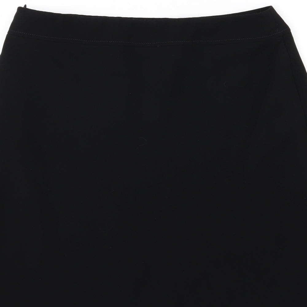 Marks and Spencer Womens Black  Rayon A-Line Skirt Size 14