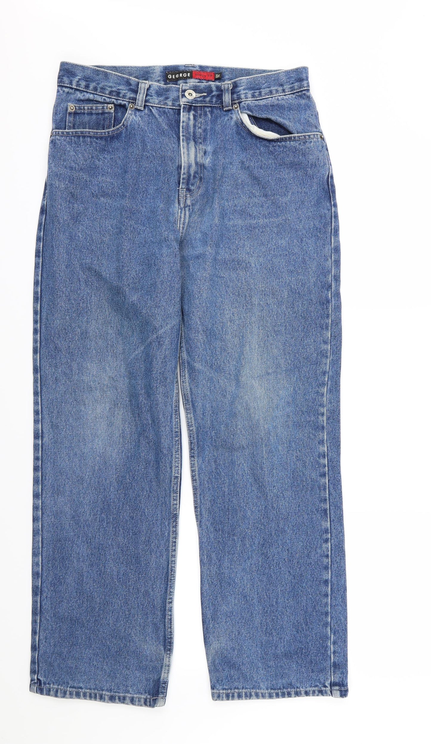George Mens Blue  Denim Straight Jeans Size 32 L29 in