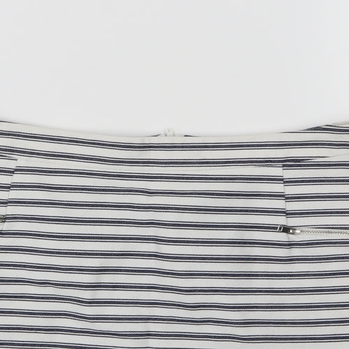 New Look Womens Blue Striped  A-Line Skirt Size 10