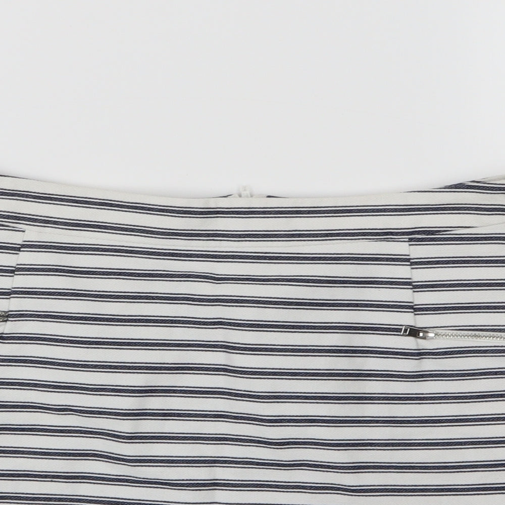 New Look Womens Blue Striped  A-Line Skirt Size 10