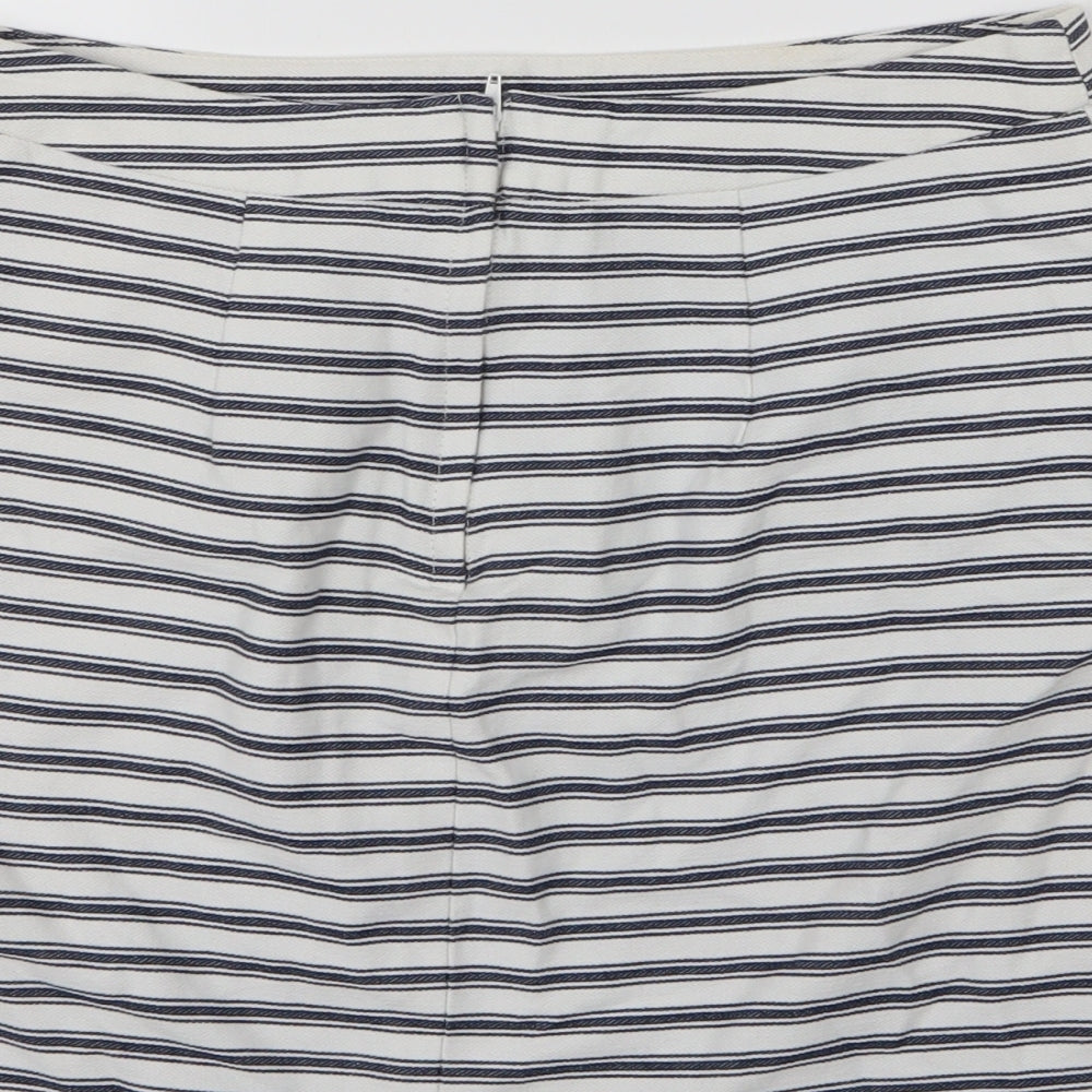 New Look Womens Blue Striped  A-Line Skirt Size 10