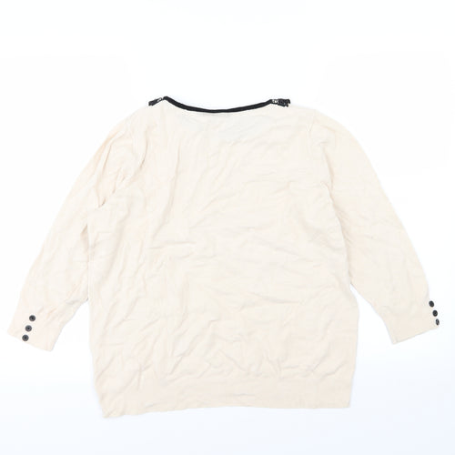 David Emanuel Womens Ivory  Knit Pullover Jumper Size M