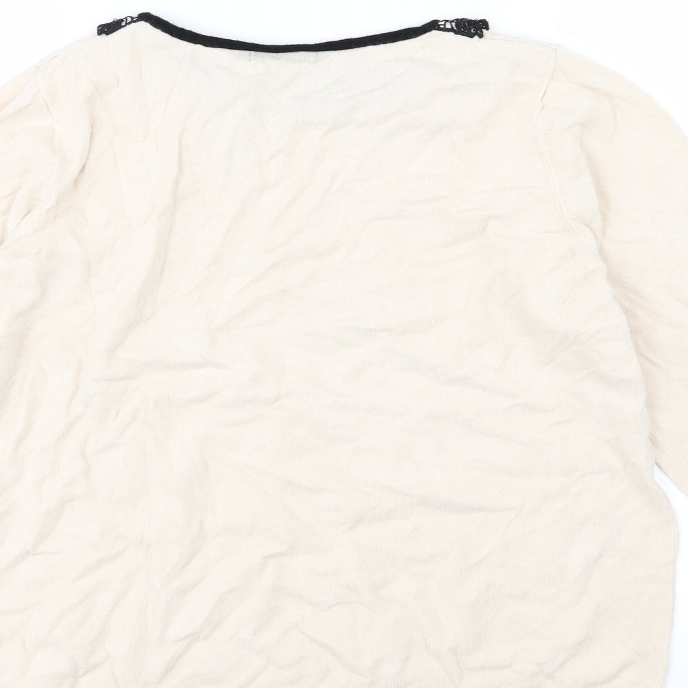 David Emanuel Womens Ivory  Knit Pullover Jumper Size M