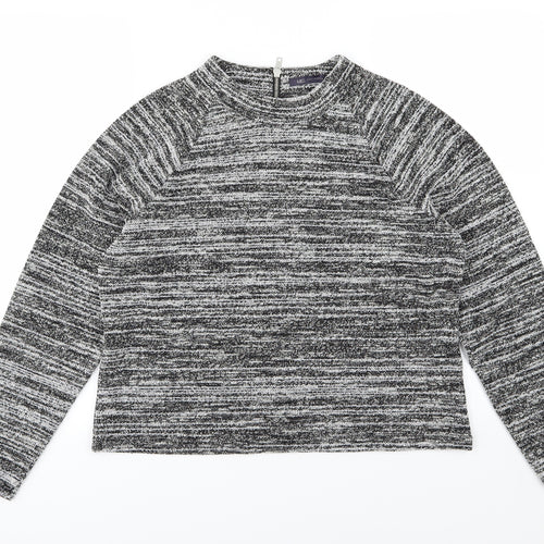 Marks and Spencer Womens Black Striped Knit Pullover Jumper Size 14