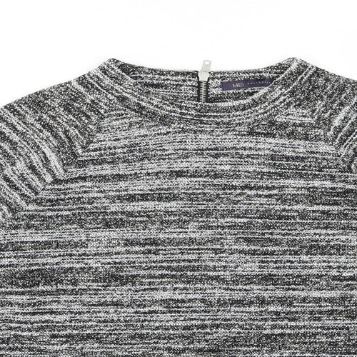 Marks and Spencer Womens Black Striped Knit Pullover Jumper Size 14