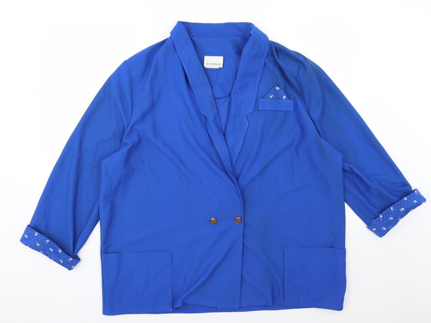essence Womens Blue   Jacket Blazer Size 22