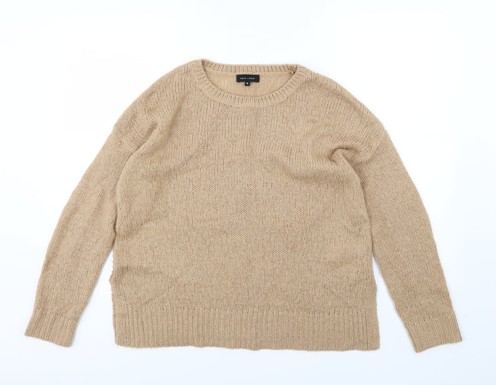 New Look Womens Beige  Knit Pullover Jumper Size M