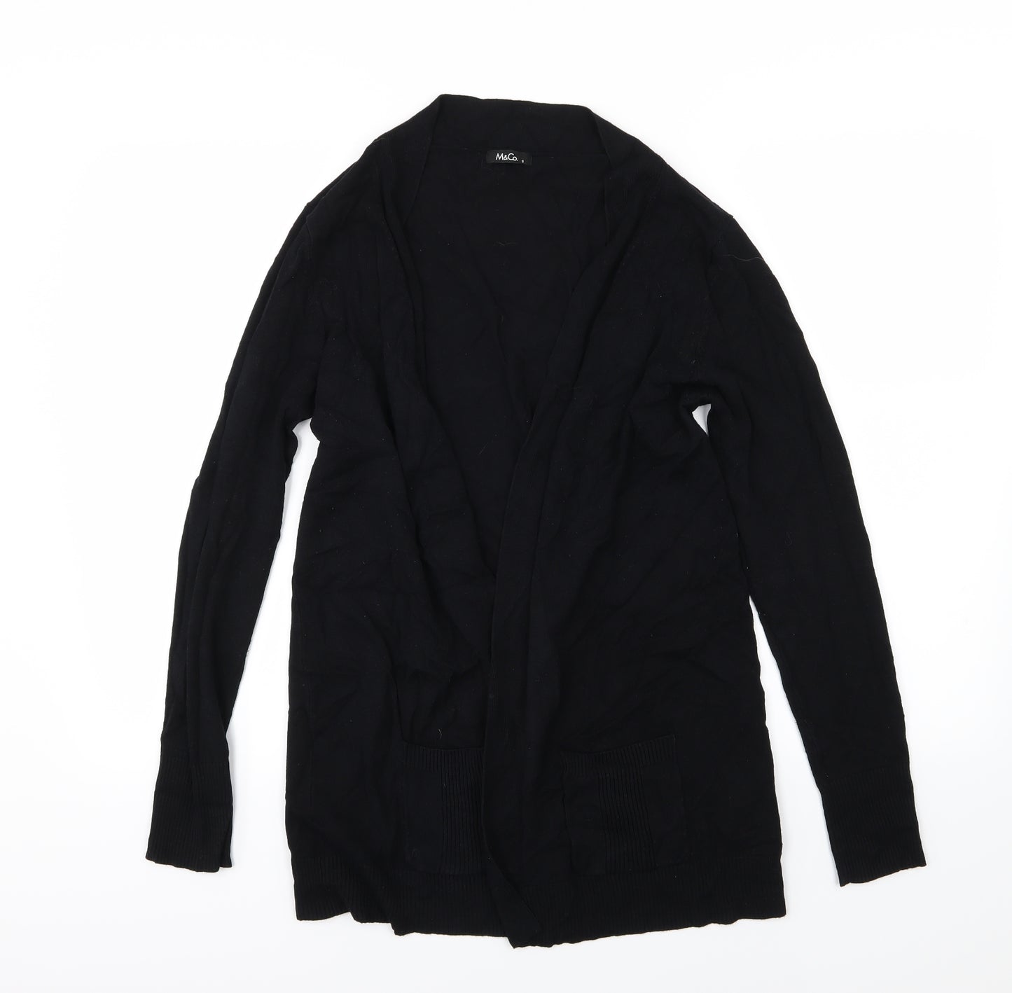 M&Co Womens Black  Knit Cardigan Jumper Size S