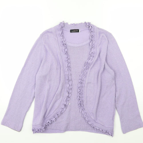 Jouly Womens Purple  Knit Pullover Jumper Size S