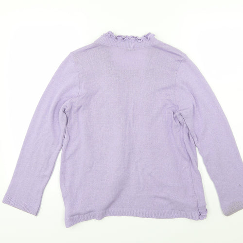 Jouly Womens Purple  Knit Pullover Jumper Size S