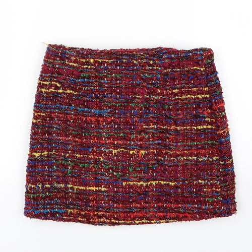 M&Co Girls Multicoloured Striped Knit A-Line Skirt Size 7-8 Years