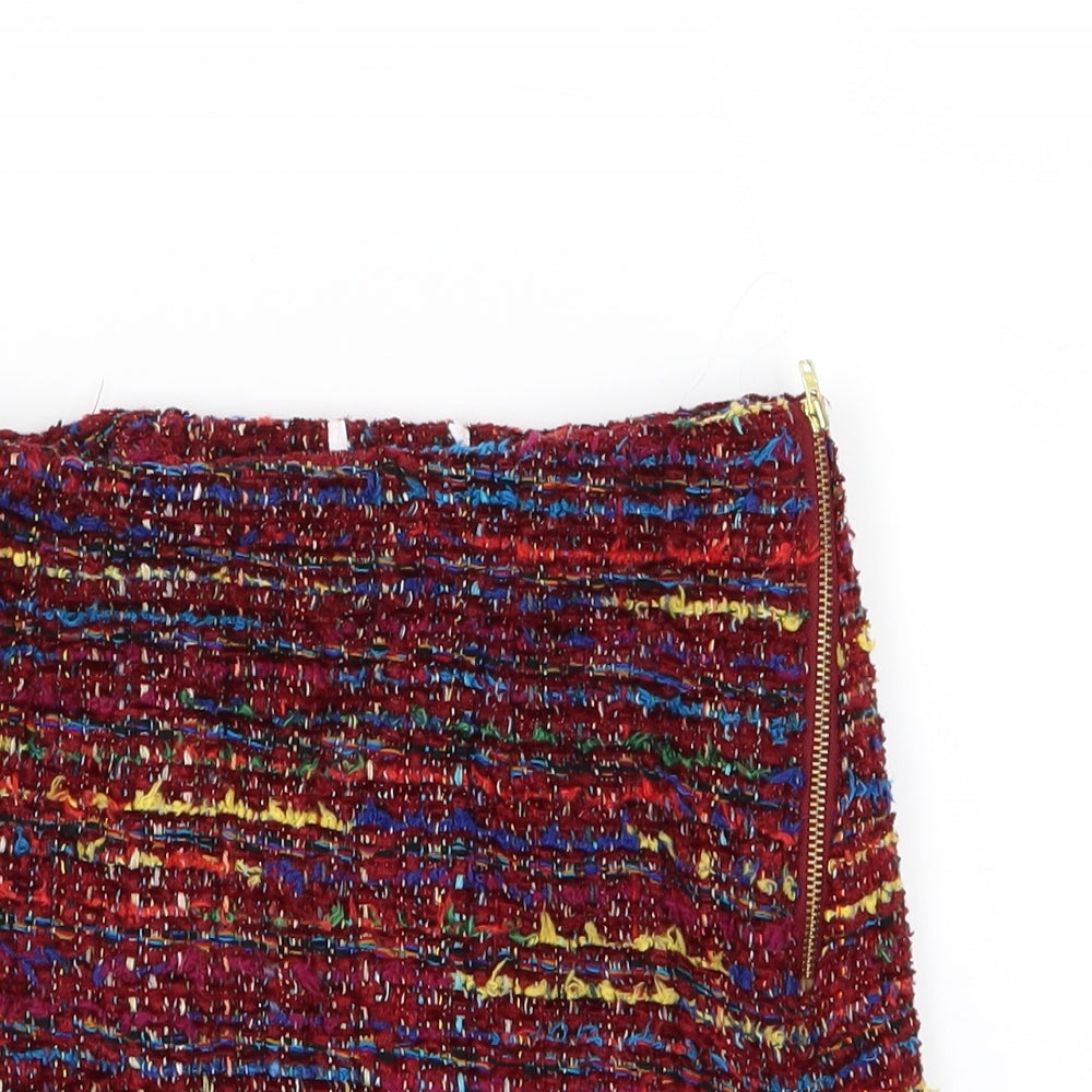 M&Co Girls Multicoloured Striped Knit A-Line Skirt Size 7-8 Years