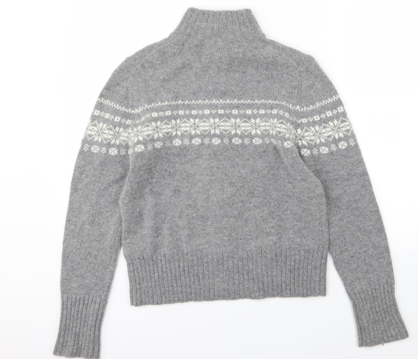 Marks and Spencer Womens Grey Striped Knit Full Zip Jumper Size 12