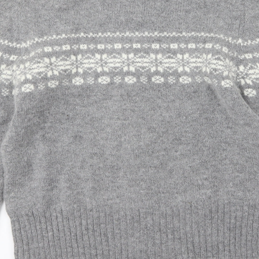 Marks and Spencer Womens Grey Striped Knit Full Zip Jumper Size 12