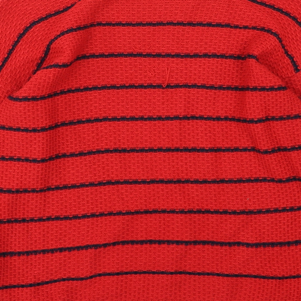 Marks and Spencer Womens Red Striped Knit Pullover Jumper Size 8
