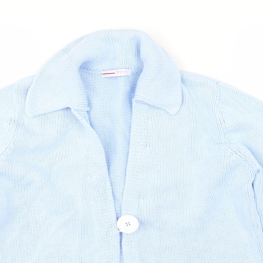 Papaya Womens Blue  Knit Cardigan Jumper Size 14
