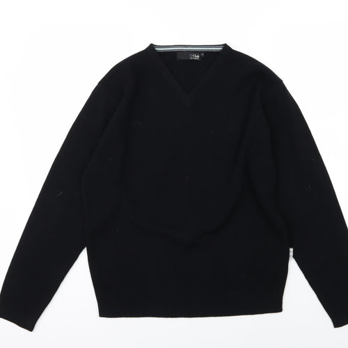 O Club Mens Black  Knit Pullover Jumper Size M