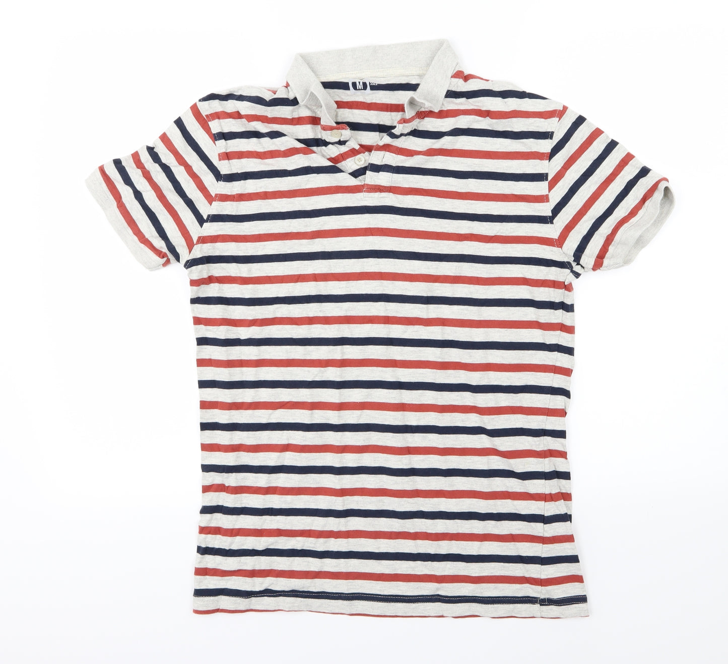 Cedar Wood State Mens Multicoloured Striped Jersey  Polo Size M