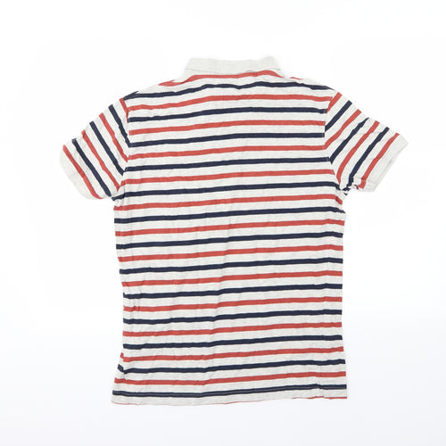 Cedar Wood State Mens Multicoloured Striped Jersey  Polo Size M