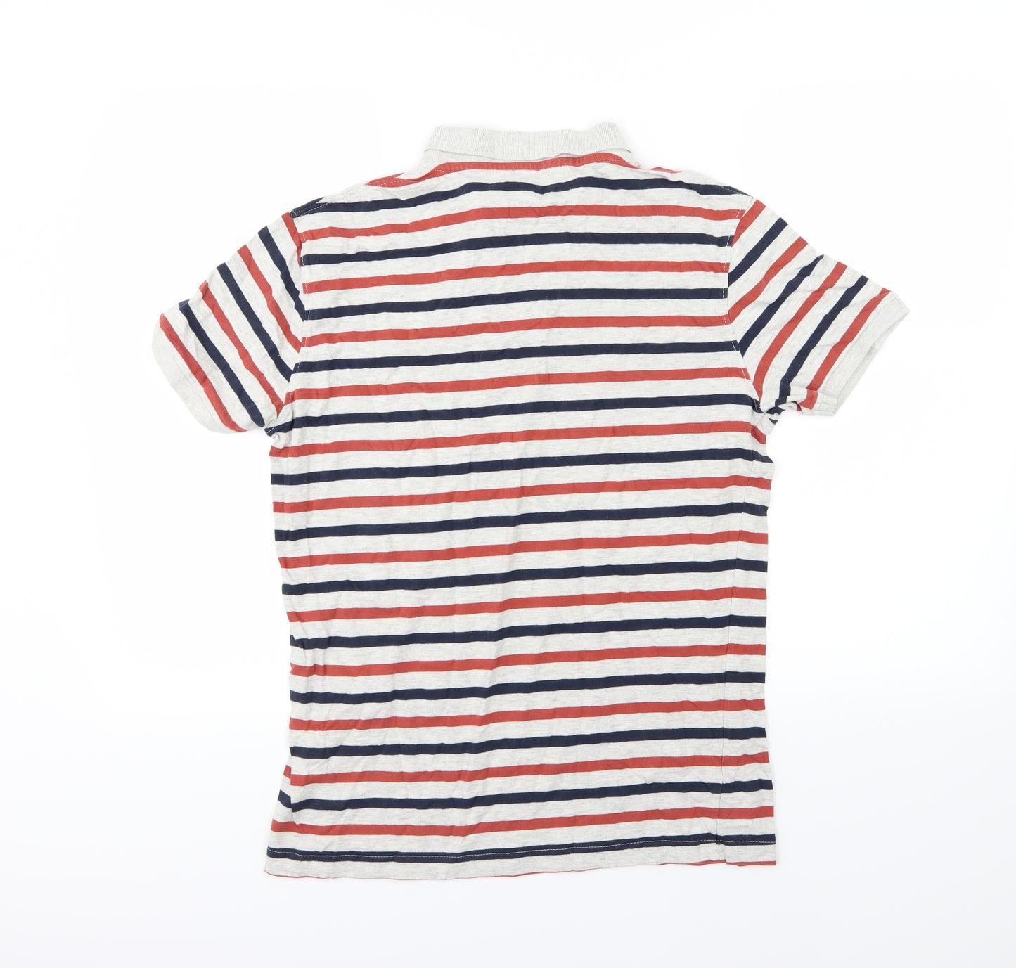 Cedar Wood State Mens Multicoloured Striped Jersey  Polo Size M