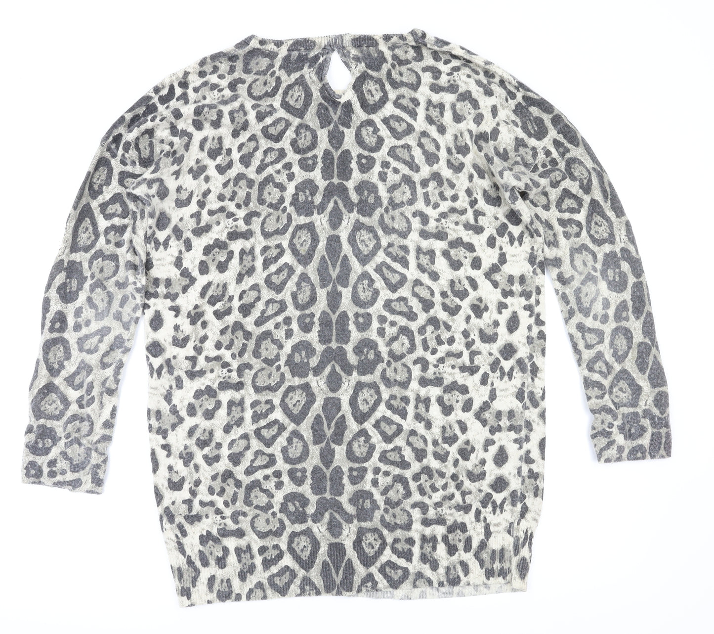 walllis Womens Brown Animal Print  Pullover Jumper Size S