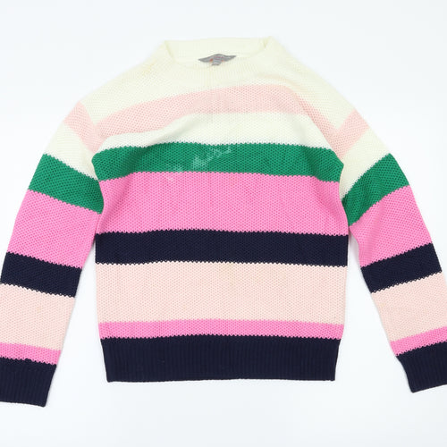 Dorothy Perkins  Womens Pink Striped  Pullover Jumper Size 6
