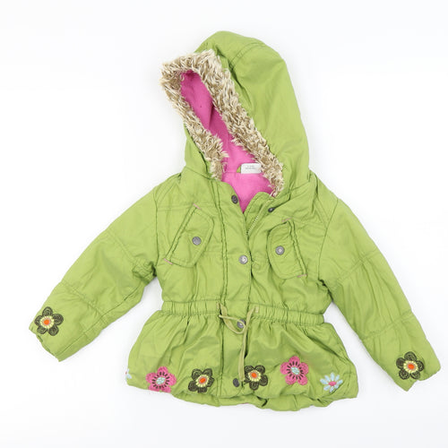NEXT Girls Green Floral  Jacket Coat Size 2-3 Years