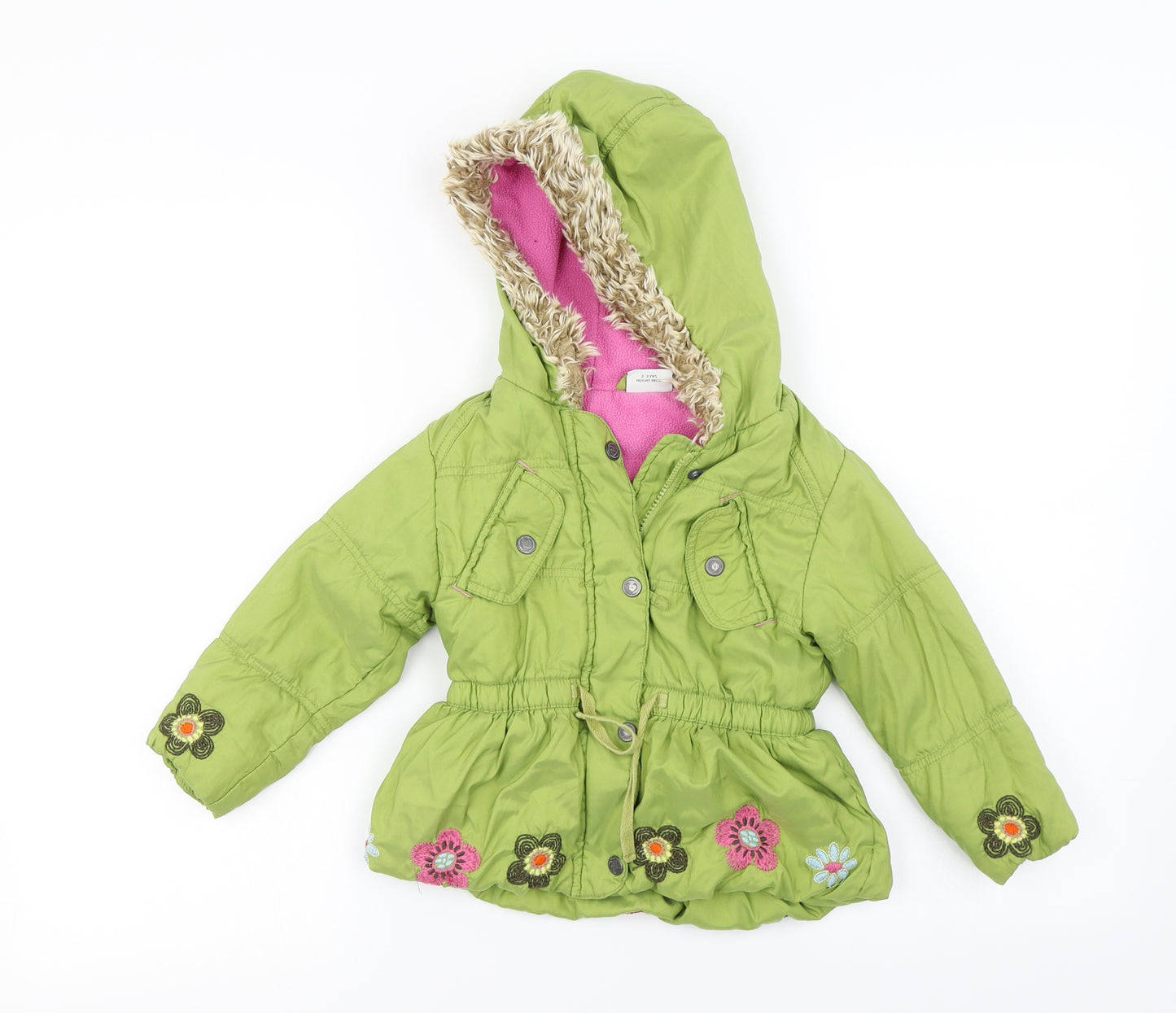 NEXT Girls Green Floral  Jacket Coat Size 2-3 Years