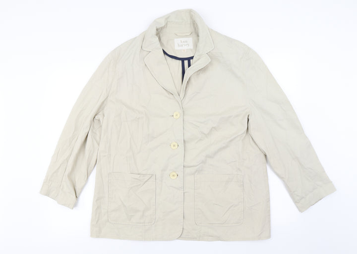 Ann Harvey Womens Beige Jacket Coat Size 18