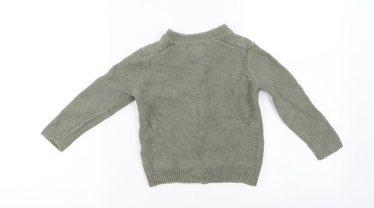 Zara Girls Green   Full Zip Jumper Size 2-3 Years