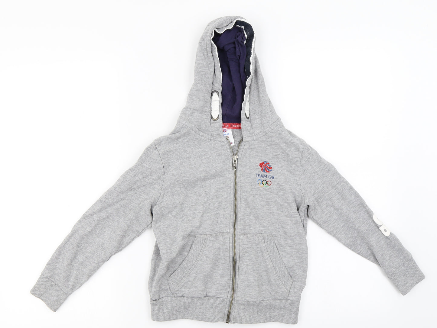 Team GB  Boys Grey   Full Zip Hoodie Size 7-8 Years