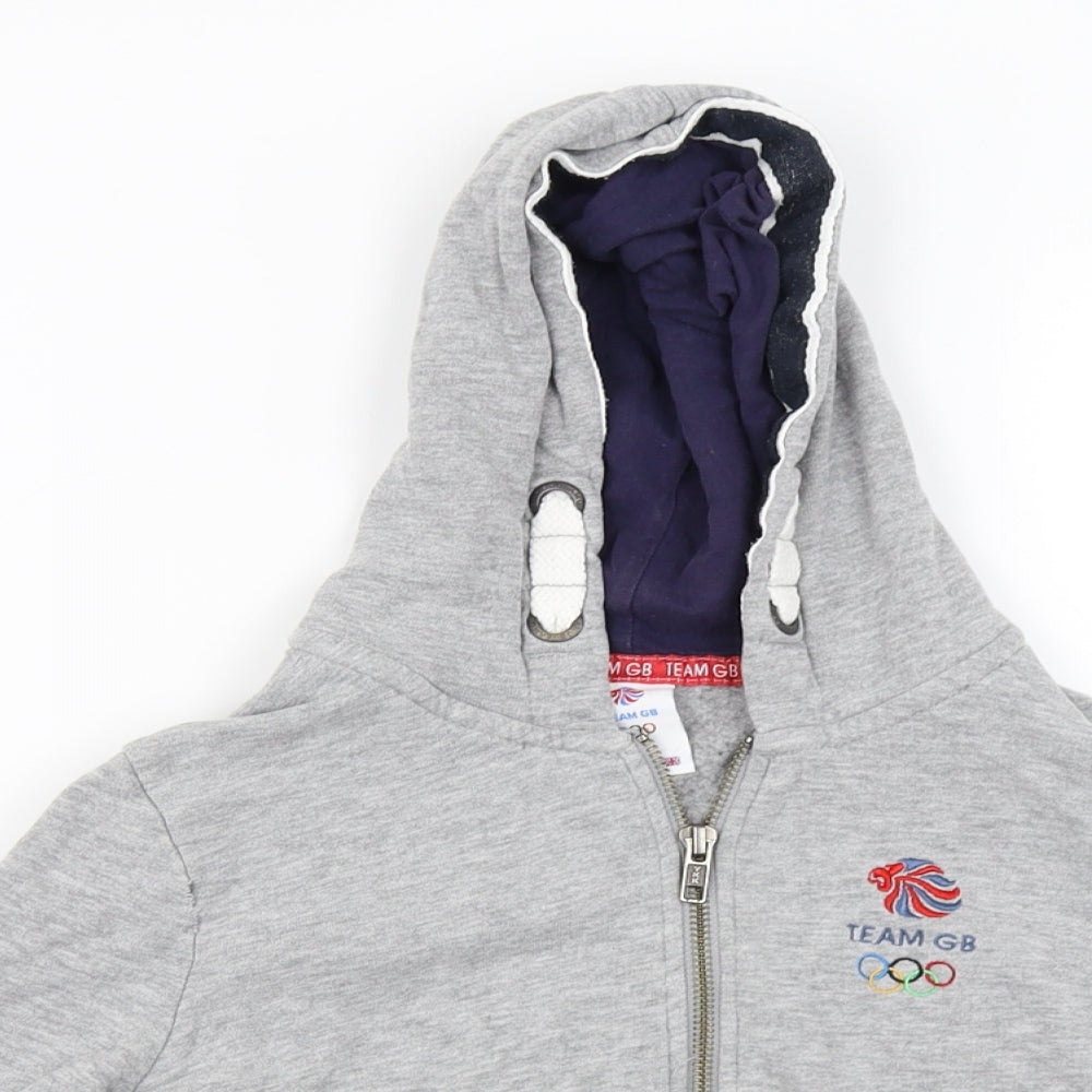 Team GB  Boys Grey   Full Zip Hoodie Size 7-8 Years